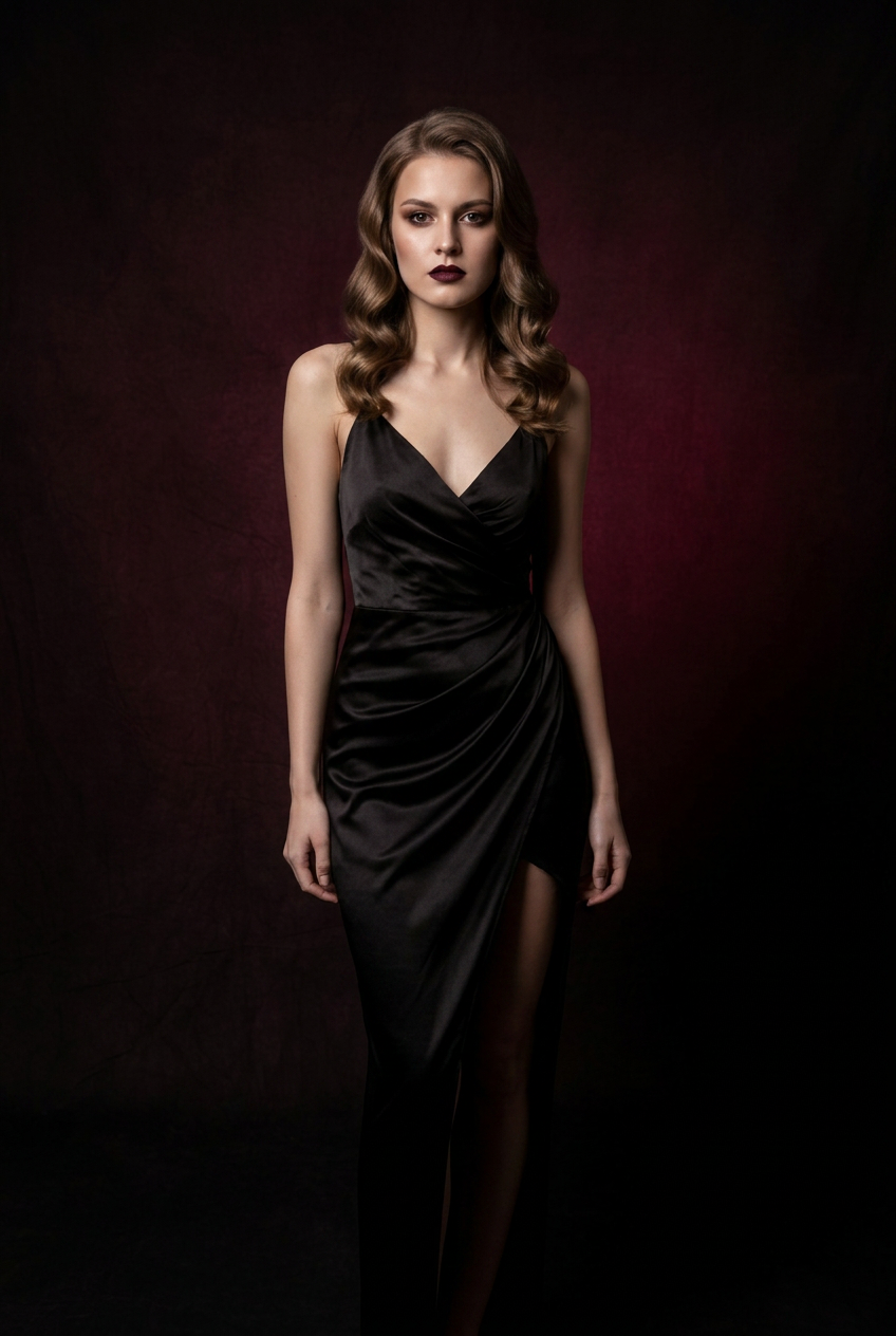 Finished, retouched portrait after professional styling and lighting